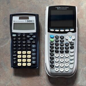 Texas Instruments TI-30X IIS and TI-84 Plus C Silver Edition Calculators